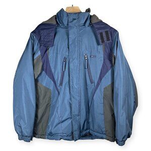 VTG CB Sports Insulated Ski Jacket Youth L (14/16) Blue Retro Hooded Winter Coat